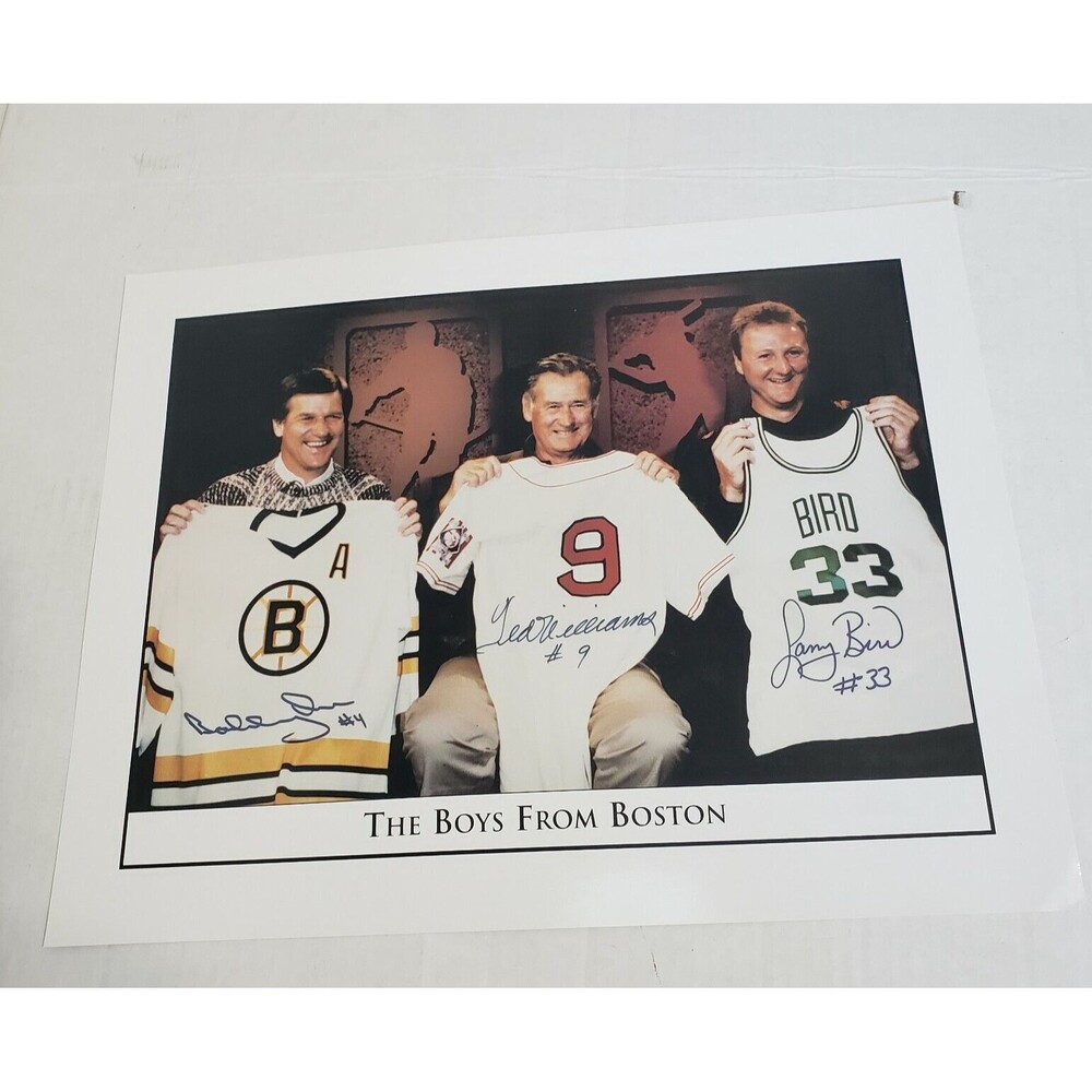The Boys From Boston Photograph 11 X 14 Orr Williams Bird Facsimile Signatures